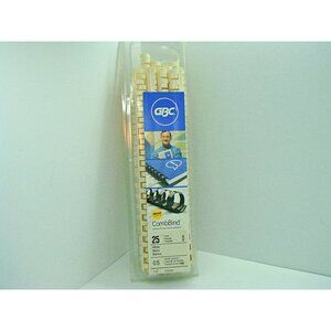 GBC CombBind Binding Spines 1/2" Spine White 85 Sheet Capacity 25 Pack NIB